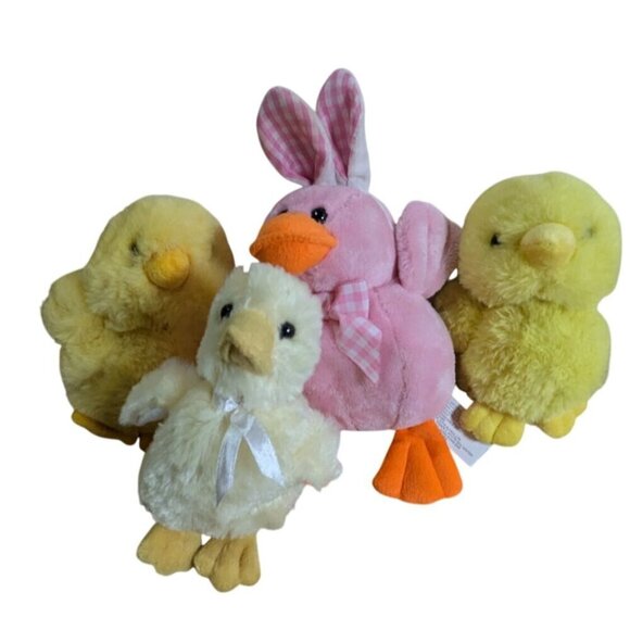 Goffa Plush Duck & Chick Stuffed Toys Set Of 4 Soft stuffed Animals toys Easter - Picture 1 of 7